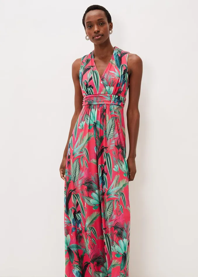 Women Phase Eight Occasion Dresses Antonia Jersey Palm Print Maxi Dress Multicoloured