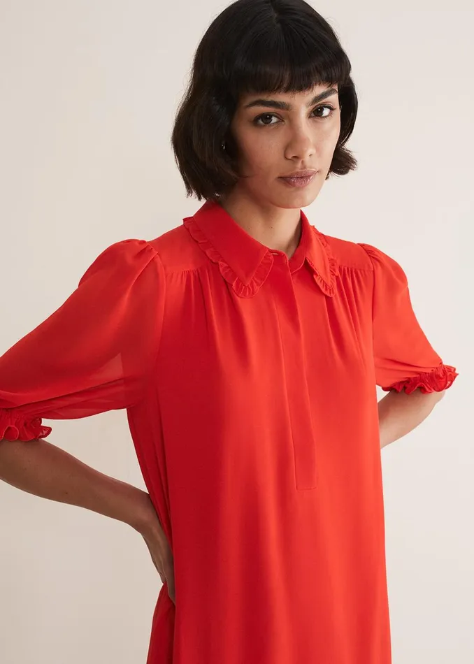 Women Phase Eight Occasion Dresses April Chiffon Mini Dress Red
