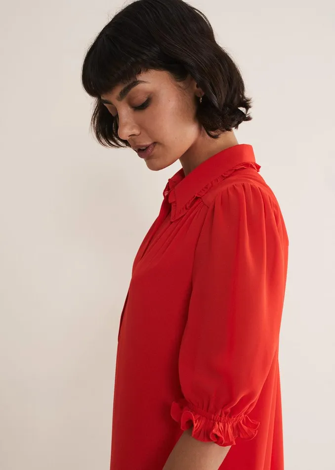 Women Phase Eight Occasion Dresses April Chiffon Mini Dress Red