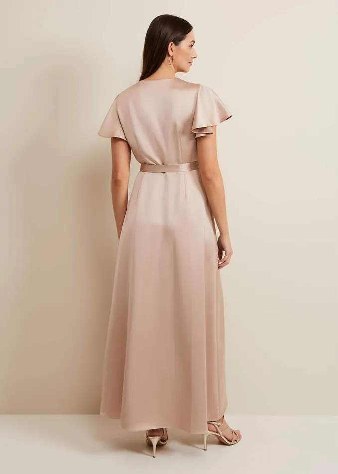 Women Phase Eight Occasion Dresses Arabella Satin Maxi Dress Latte