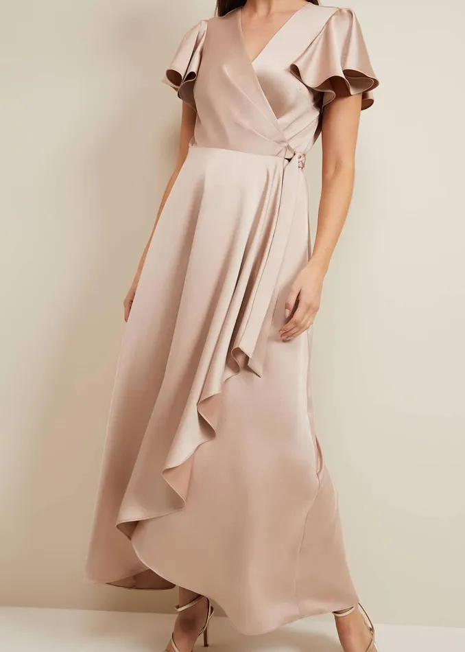Women Phase Eight Occasion Dresses Arabella Satin Maxi Dress Latte