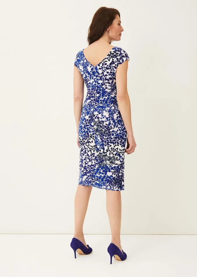 Women Phase Eight Occasion Dresses Arielle Contrast Print Jersey Dress Ceruleanalmond
