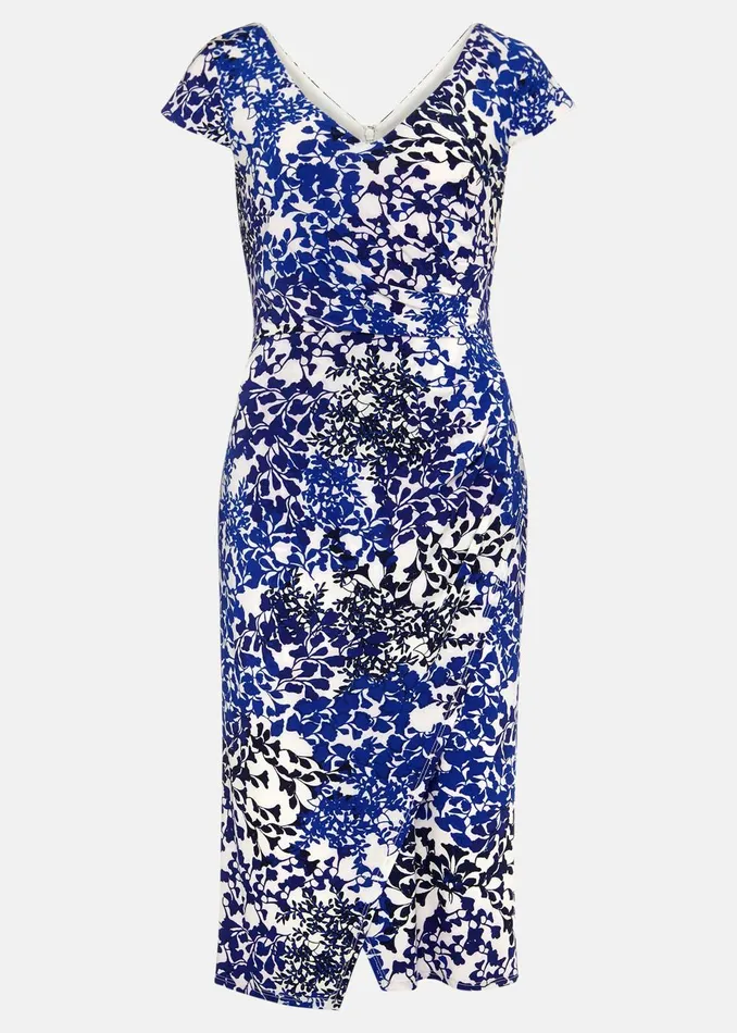 Women Phase Eight Occasion Dresses Arielle Contrast Print Jersey Dress Ceruleanalmond