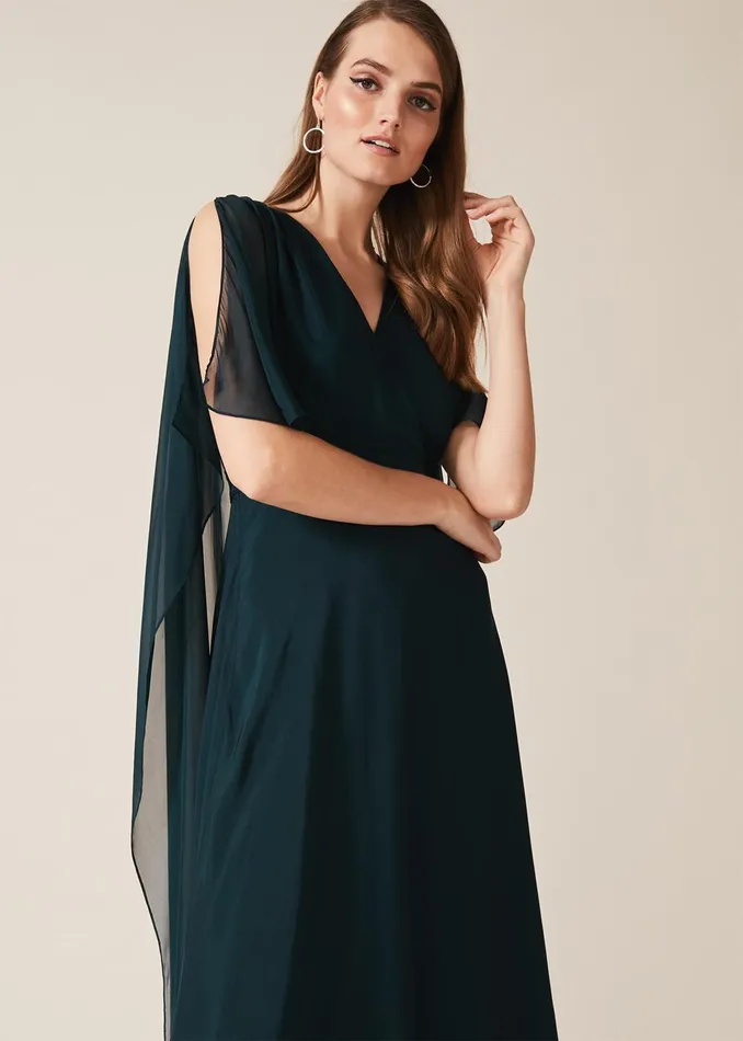 Women Phase Eight Occasion Dresses Arwen Silk Drape Dress Petrol