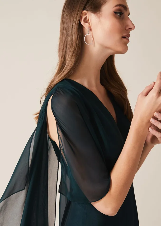Women Phase Eight Occasion Dresses Arwen Silk Drape Dress Petrol