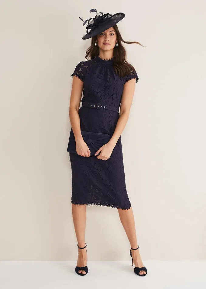 Women Phase Eight Occasion Dresses Aurora Lace Dress Navy