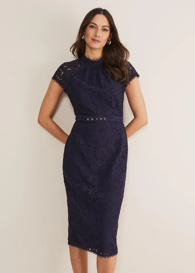 Women Phase Eight Occasion Dresses Aurora Lace Dress Navy