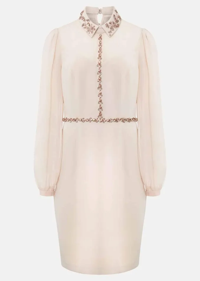 Women Phase Eight Occasion Dresses Avah Embellished Fitted Dress Cameo