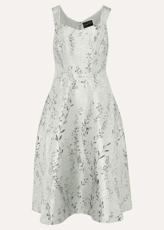 Women Phase Eight Occasion Dresses Becka Floral Jacquard Fit And Flare Dress Eau De Nil