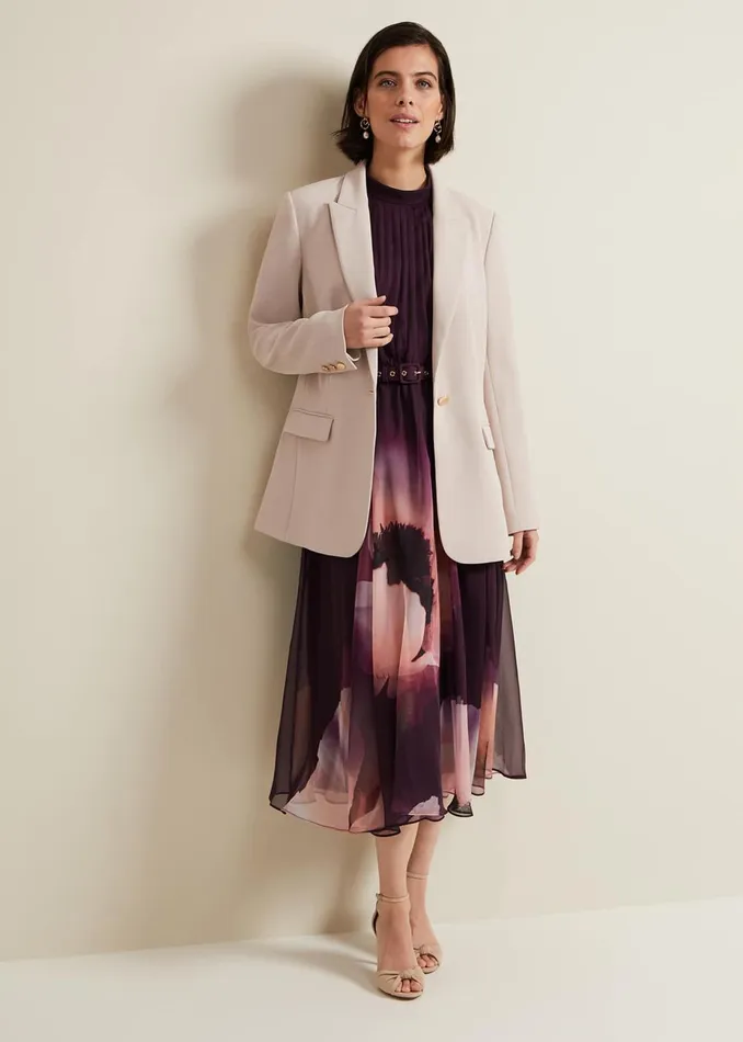 Women Phase Eight Occasion Dresses Bethany Placement Print Midi Dress Multicoloured