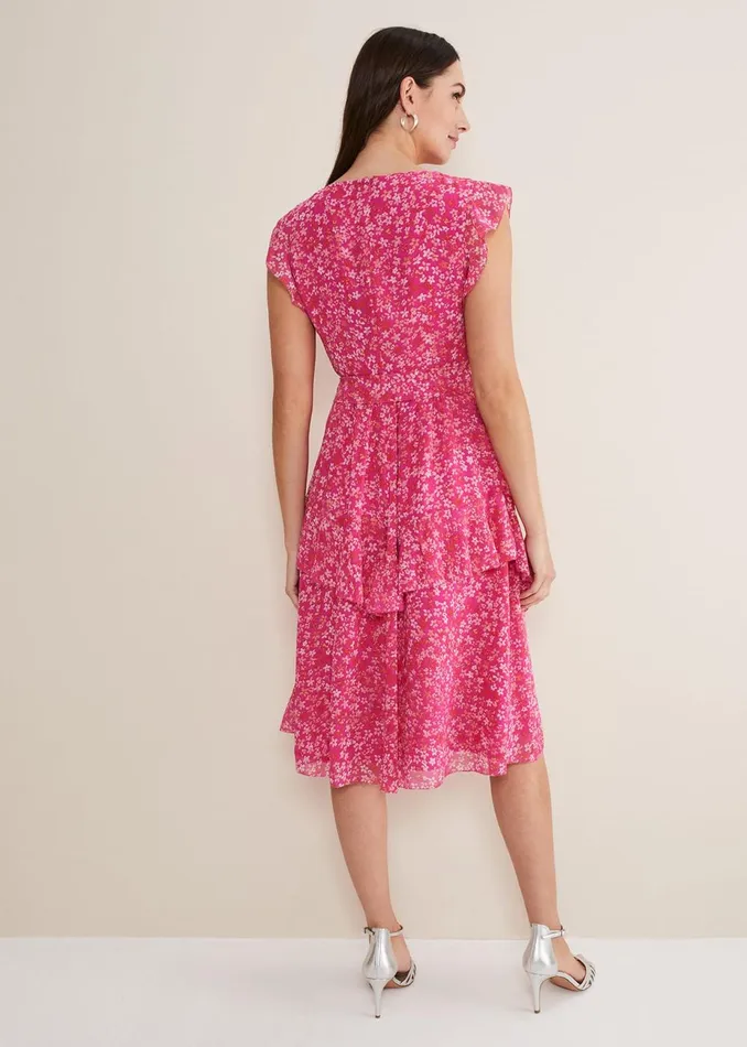 Women Phase Eight Occasion Dresses Breesha Floral Midaxi Dress Pinkmulti