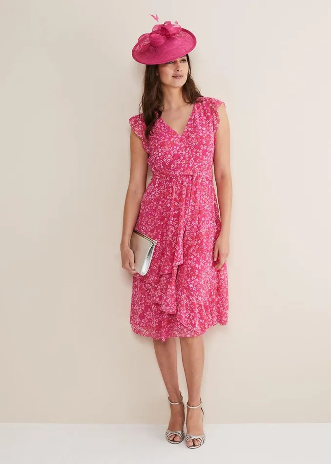 Women Phase Eight Occasion Dresses Breesha Floral Midaxi Dress Pinkmulti