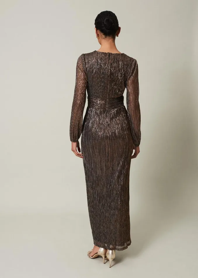 Women Phase Eight Occasion Dresses Brielle Shimmer Maxi Dress Bronze