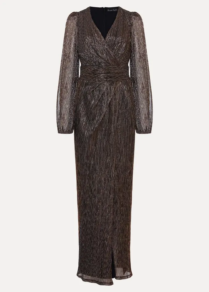 Women Phase Eight Occasion Dresses Brielle Shimmer Maxi Dress Bronze