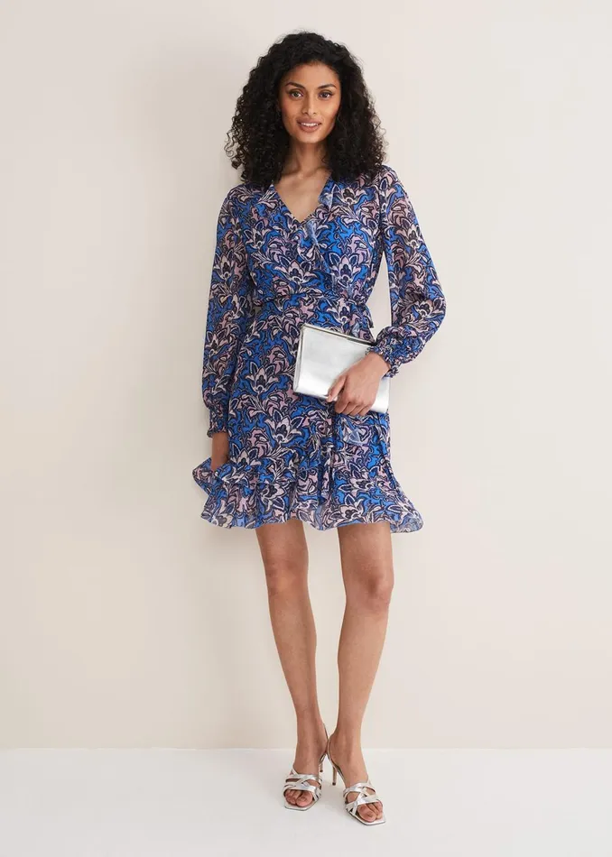 Women Phase Eight Occasion Dresses Camile Paisley Print Dress Cobaltmulti