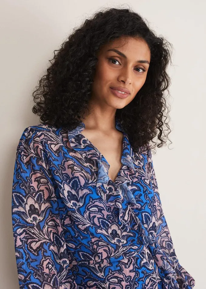 Women Phase Eight Occasion Dresses Camile Paisley Print Dress Cobaltmulti