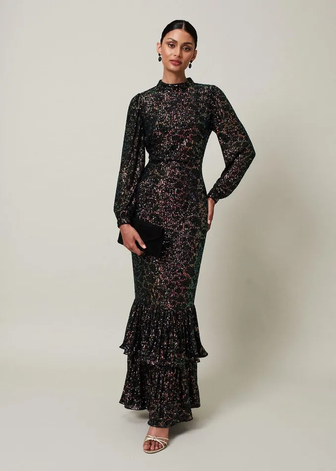 Women Phase Eight Occasion Dresses Celeste Sequin Maxi Dress Multicoloured