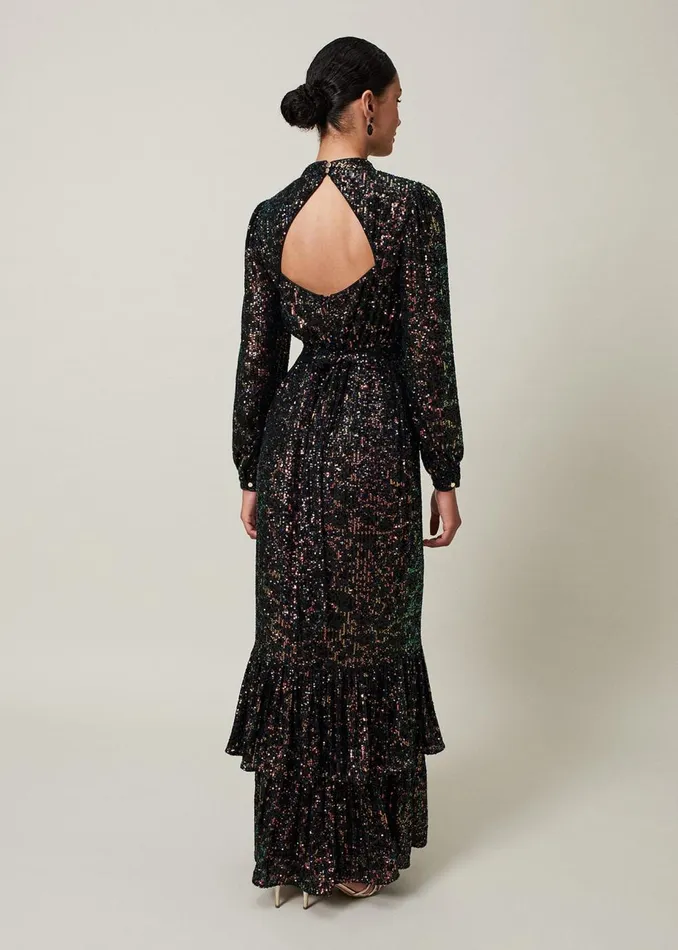 Women Phase Eight Occasion Dresses Celeste Sequin Maxi Dress Multicoloured