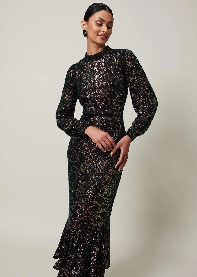 Women Phase Eight Occasion Dresses Celeste Sequin Maxi Dress Multicoloured