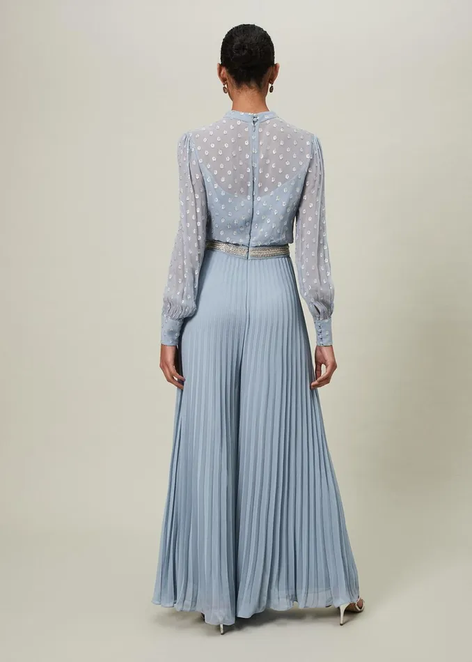 Women Phase Eight Occasion Dresses Charley Pleated Jumpsuit Soft Blue