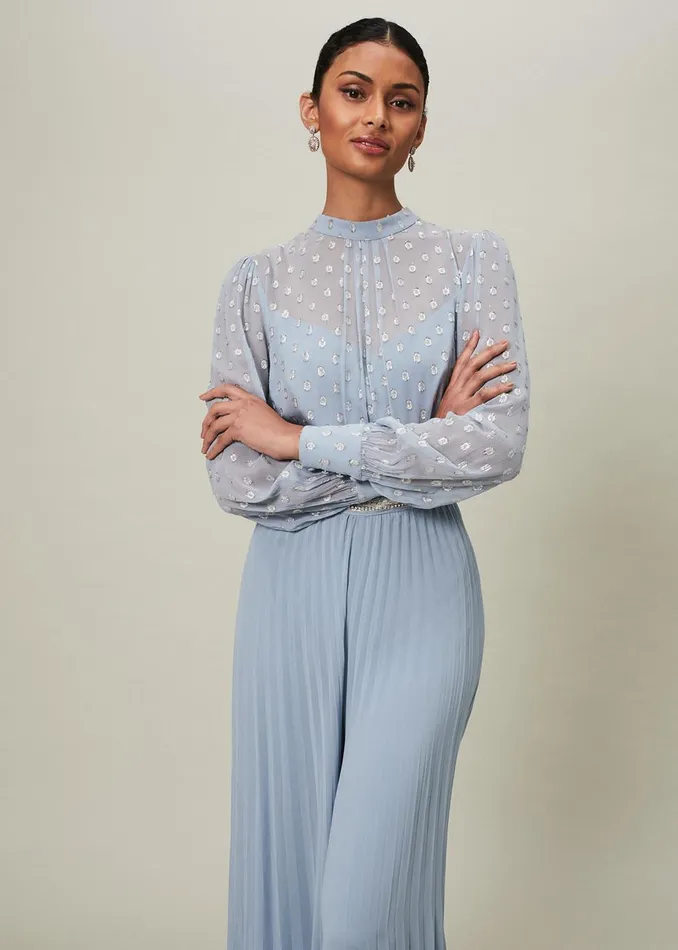 Women Phase Eight Occasion Dresses Charley Pleated Jumpsuit Soft Blue