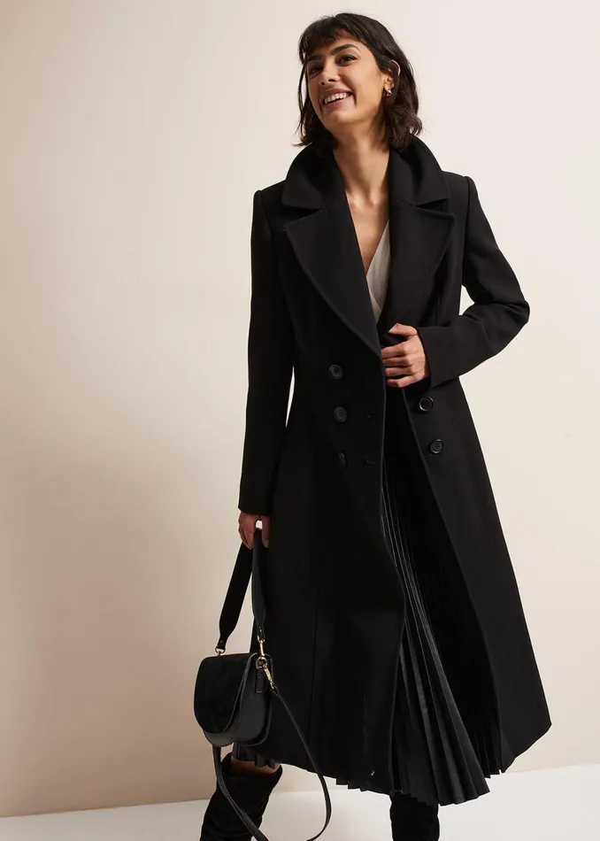 Women Phase Eight Occasion Dresses Charlotta Faux Leather Midi Dress Ivoryblack