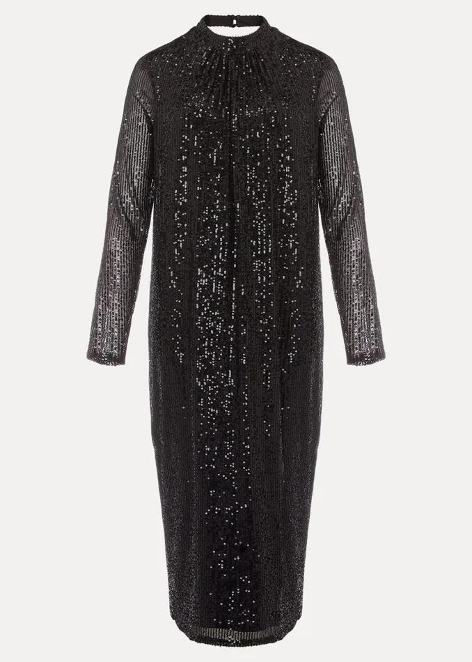 Women Phase Eight Occasion Dresses Cindy Black Sequin Midi Dress Black