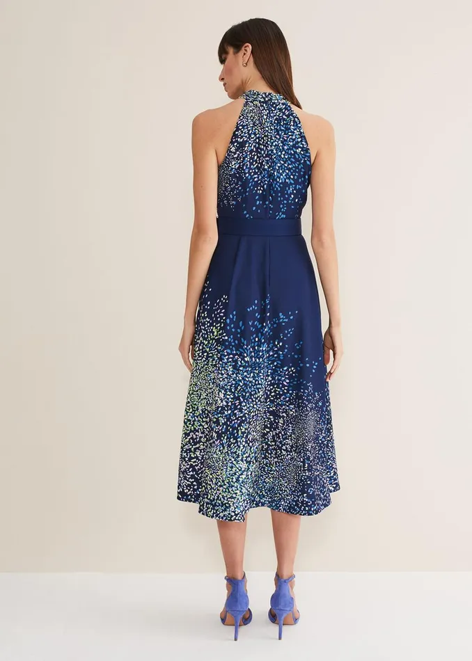 Women Phase Eight Occasion Dresses Clea Ditsy Midi Dress French Navy Multi