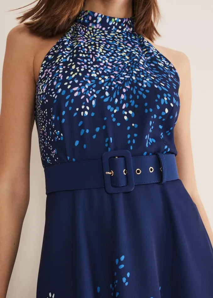 Women Phase Eight Occasion Dresses Clea Ditsy Midi Dress French Navy Multi
