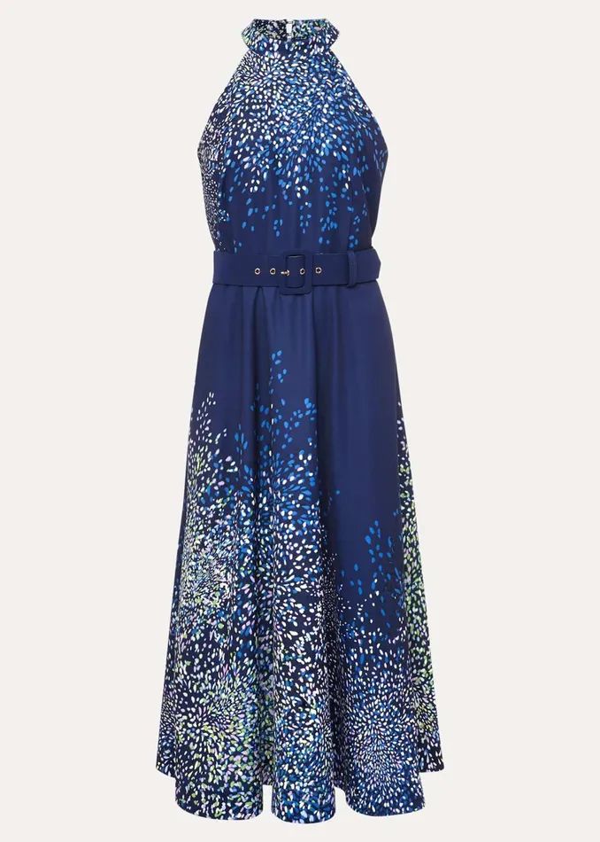 Women Phase Eight Occasion Dresses Clea Ditsy Midi Dress French Navy Multi