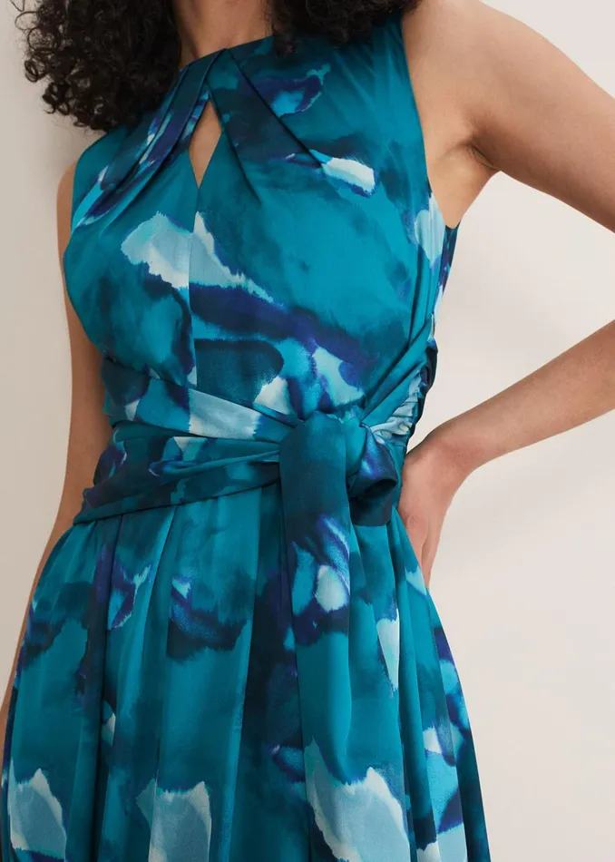 Women Phase Eight Occasion Dresses Corrin Butterfly Print Midi Dress Malachitemulti