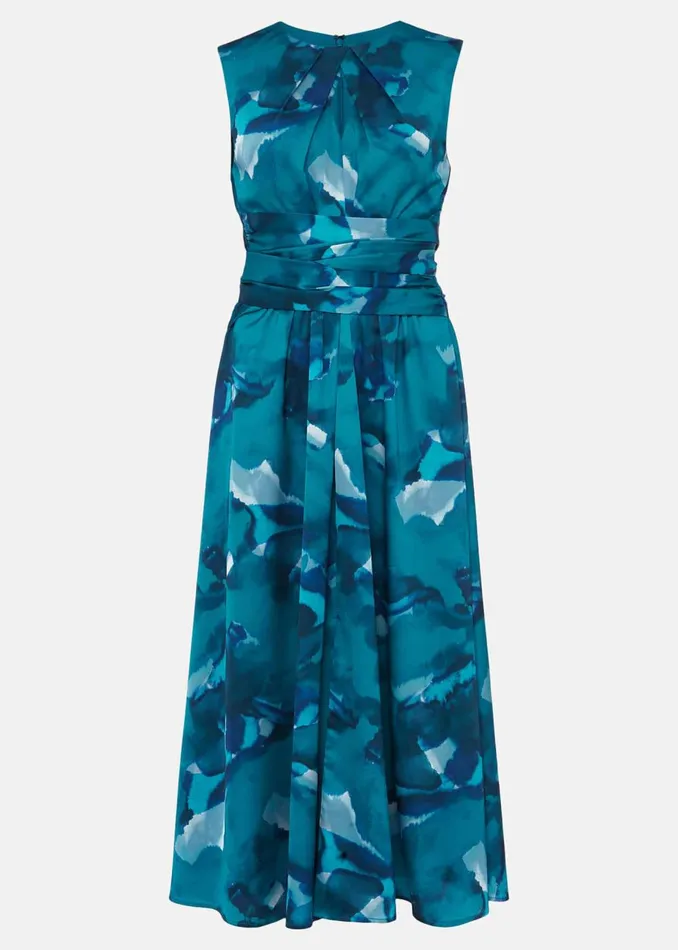 Women Phase Eight Occasion Dresses Corrin Butterfly Print Midi Dress Malachitemulti
