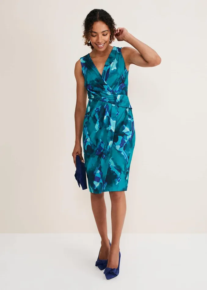 Women Phase Eight Occasion Dresses Corrin Print Jackie Dress Malachitemulti