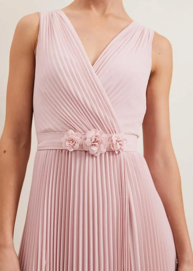 Women Phase Eight Occasion Dresses Cressida Pleat Midi Dress Antique Rose