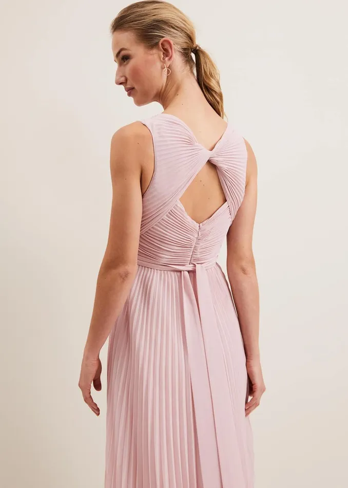 Women Phase Eight Occasion Dresses Cressida Pleat Midi Dress Antique Rose