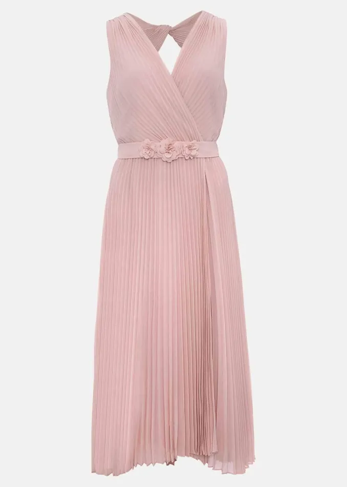 Women Phase Eight Occasion Dresses Cressida Pleat Midi Dress Antique Rose