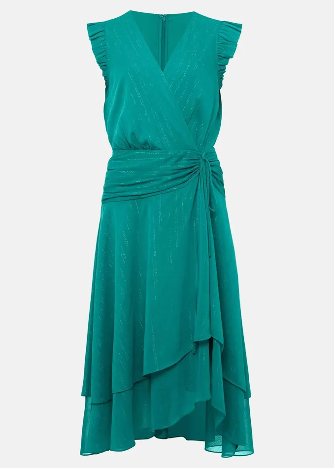 Women Phase Eight Occasion Dresses Cressinda Ruched Midi Dress Peacock