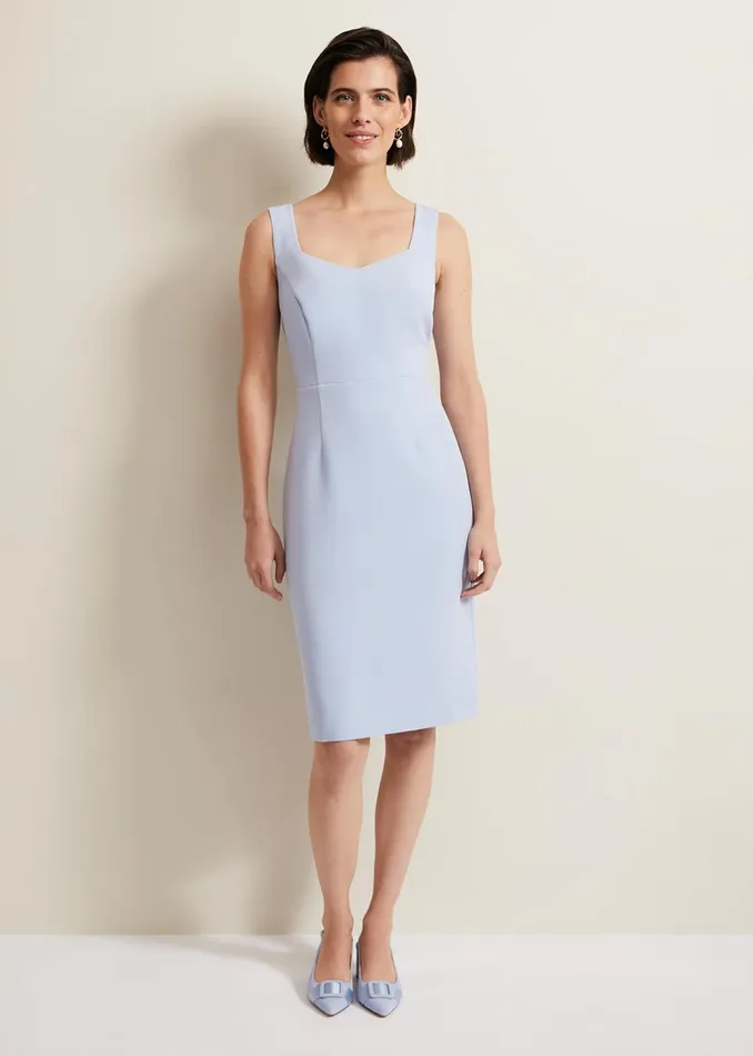 Women Phase Eight Occasion Dresses Daisy Lace Double Layer Dress Pale Blue