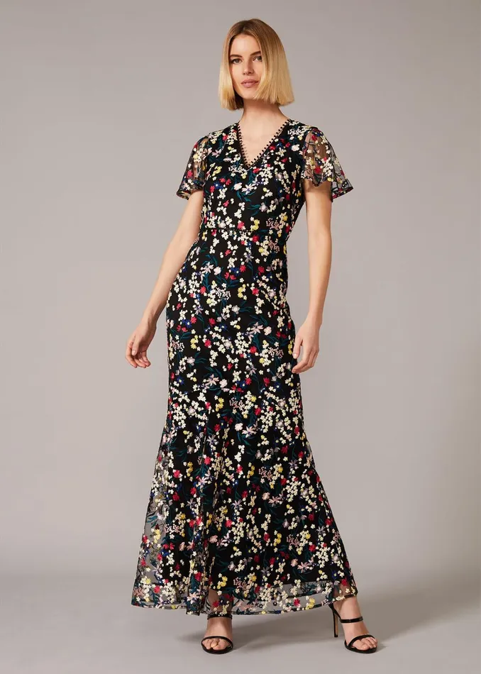 Women Phase Eight Occasion Dresses Daiva Embroidered Fishtail Dress Blackmulti Women Phase Eight Occasion Dresses Daiva Embroidered Fishtail Dress Blackmulti