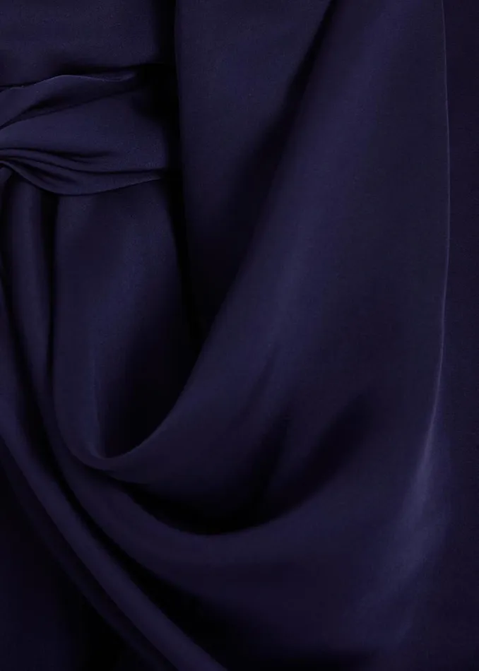 Women Phase Eight Occasion Dresses Daliah High Neck Satin Midi Dress Navy