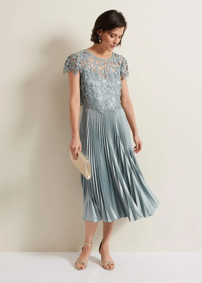 Women Phase Eight Occasion Dresses Dana Lace Double Layer Dress Light Green