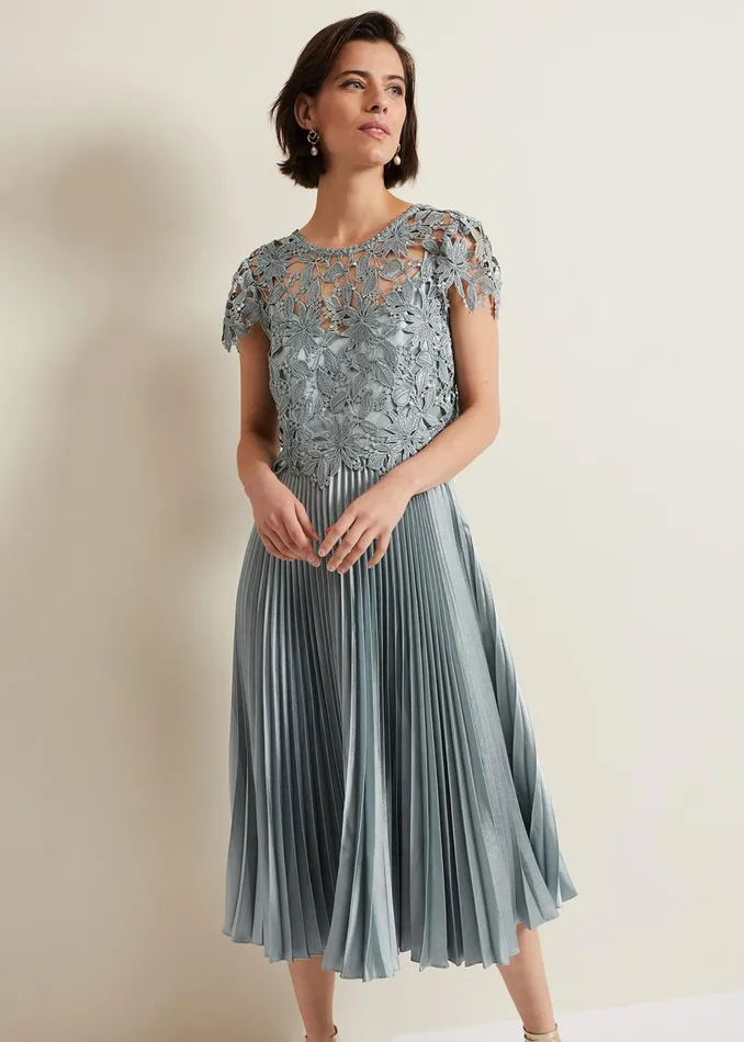 Women Phase Eight Occasion Dresses Dana Lace Double Layer Dress Light Green