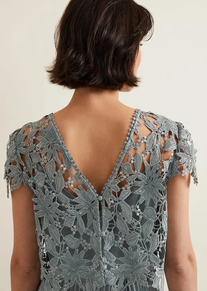 Women Phase Eight Occasion Dresses Dana Lace Double Layer Dress Light Green