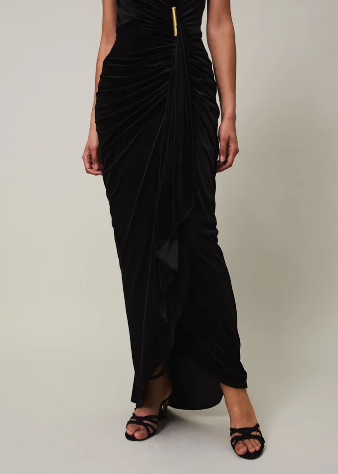 Women Phase Eight Occasion Dresses Donna Velvet Maxi Dress Black