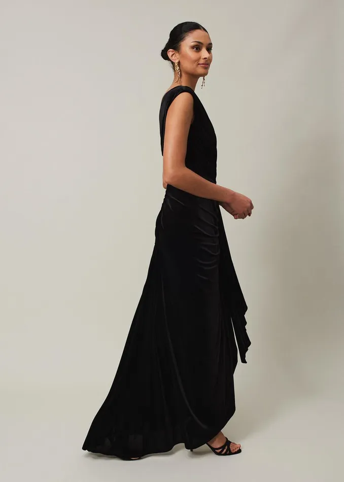 Women Phase Eight Occasion Dresses Donna Velvet Maxi Dress Black