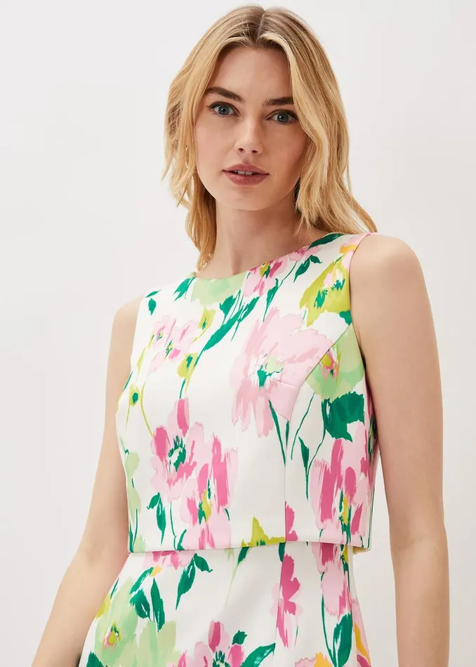Women Phase Eight Occasion Dresses Effie Floral Scuba Dress Ivory