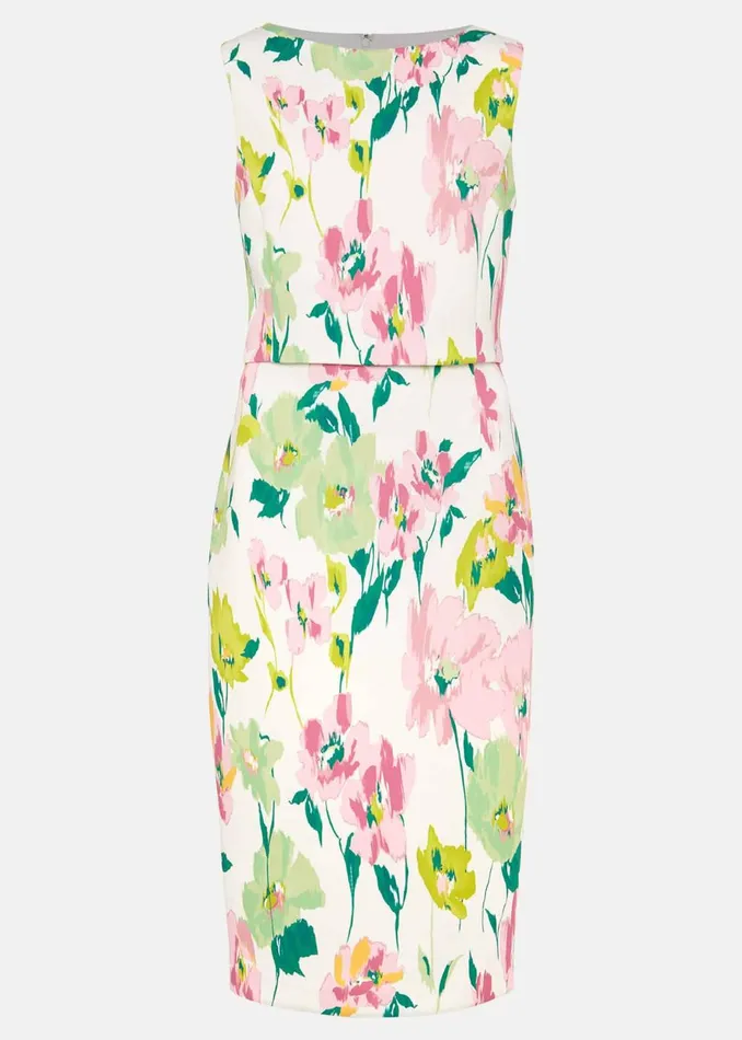 Women Phase Eight Occasion Dresses Effie Floral Scuba Dress Ivory