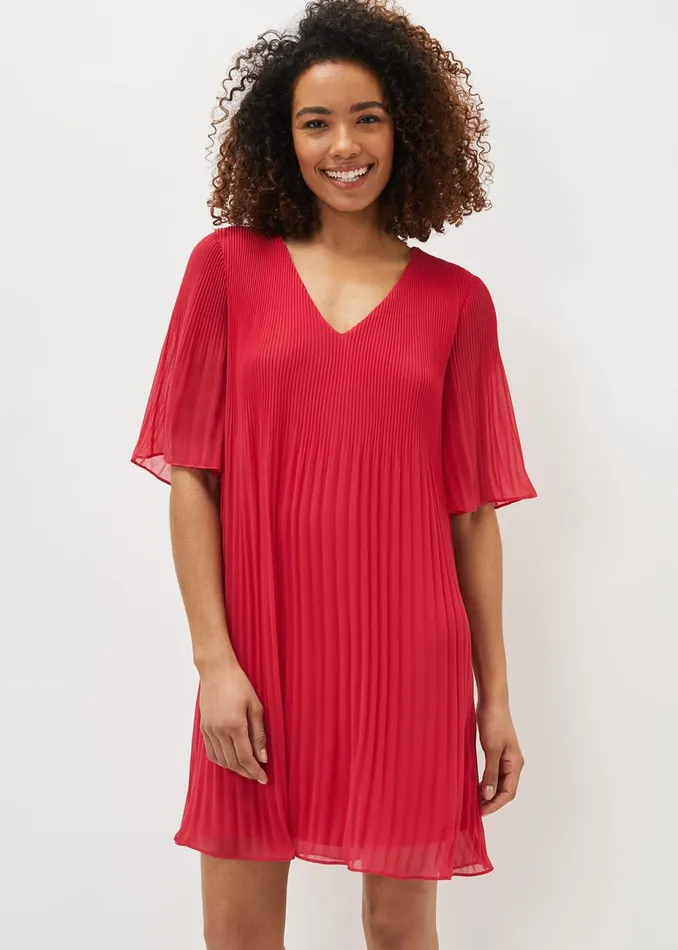 Women Phase Eight Occasion Dresses Ella Pleated Shift Dress Hot Pink