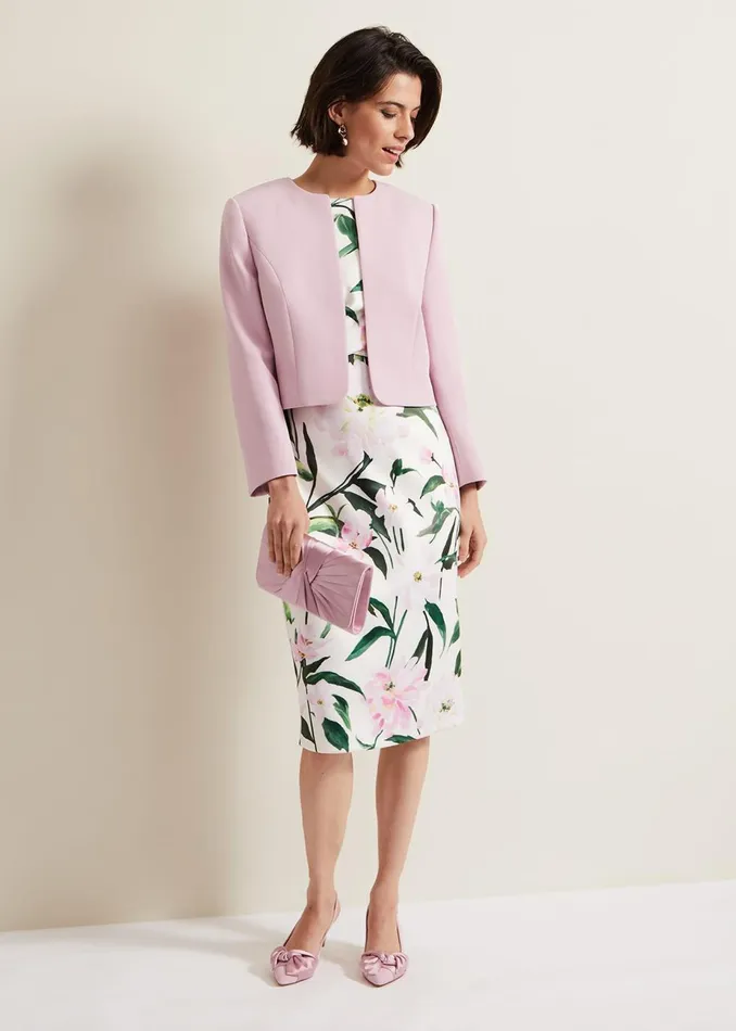 Women Phase Eight Occasion Dresses Elsa Floral Scuba Midi Dress Multicoloured