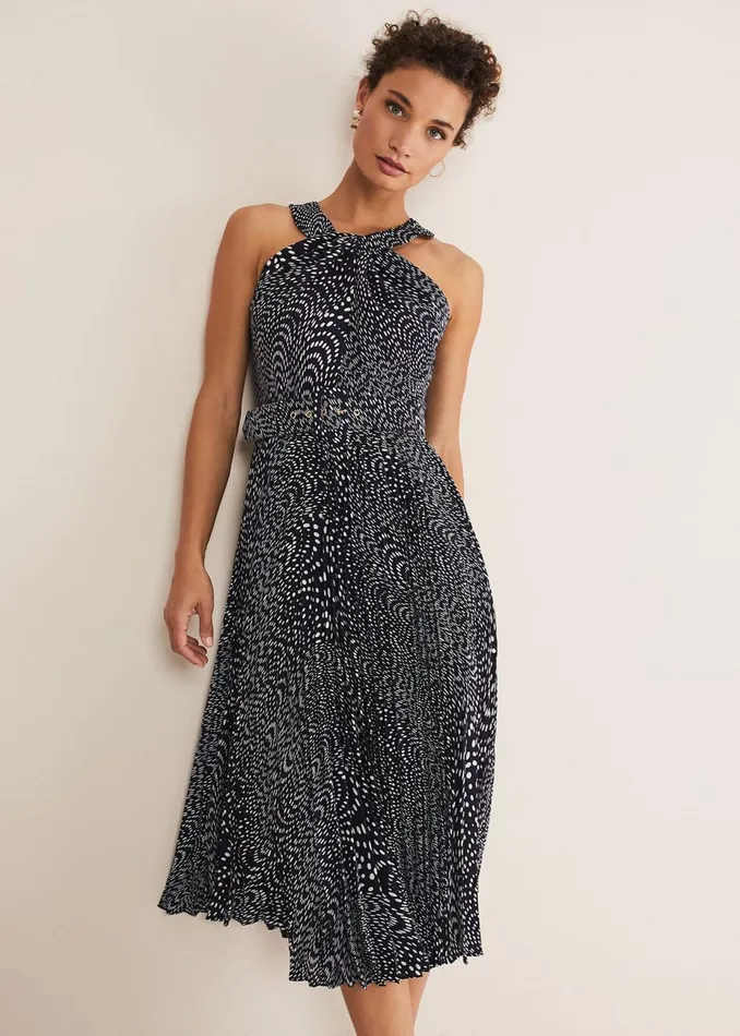Women Phase Eight Occasion Dresses Elsie Spot Dress Navyivory